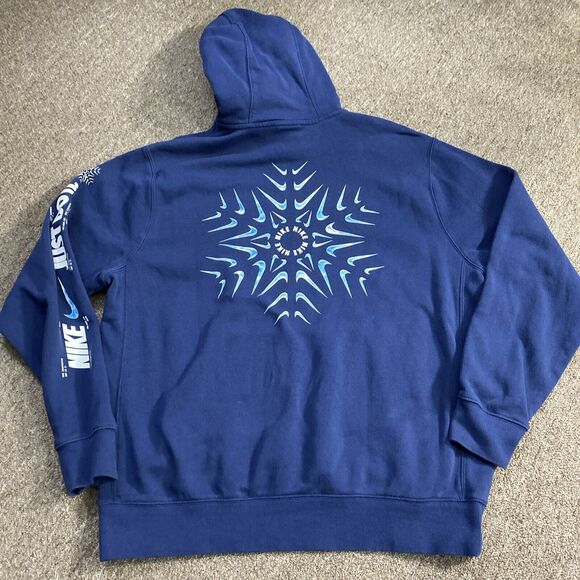 Nike NSW Sportswear Swoosh Pullover Hoodie Size Large - Blue DX1089 - Picture 8 of 11